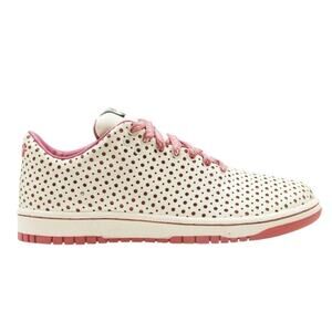 Nike dunk low supreme sneakers perforated patent leather cream pink trap Sz 10